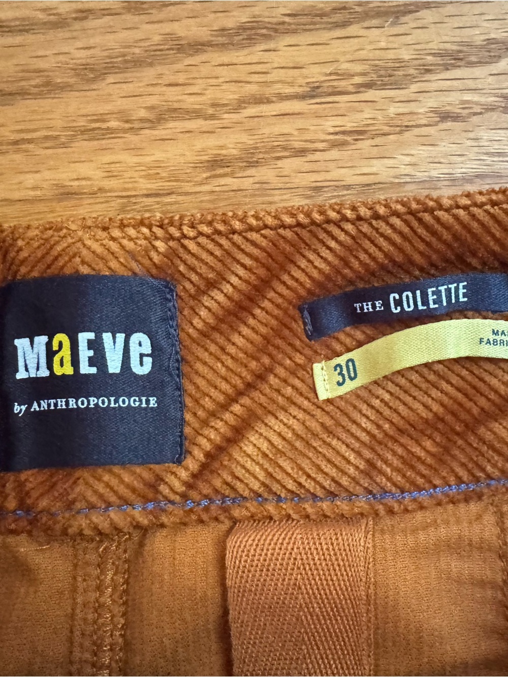 NWT Maeve by Anthropologie The Colette Corduroy Cropped Wide Leg Pants in Bronze - Picture 7 of 10